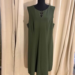 Sandra Darren Forest Green Midi Dress